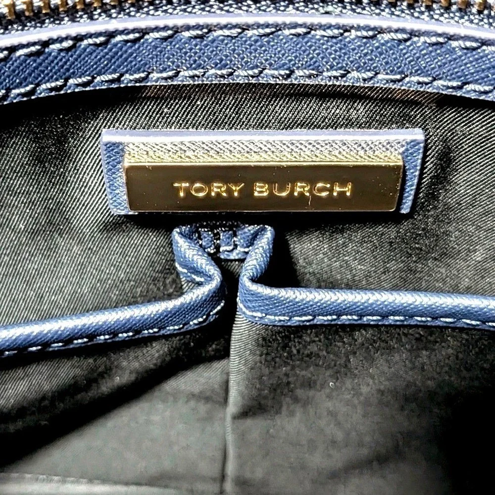 Tory Burch Robinson Tote Navy Saffiano Leather Shoulder‎ Bag Medium
